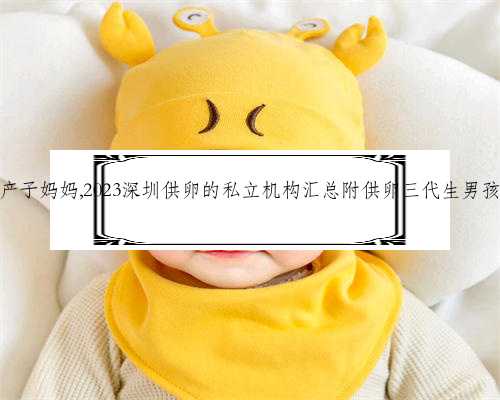 深圳代生产子妈妈,2023深圳供卵的私立机构汇总附供卵三代生男孩详细步骤